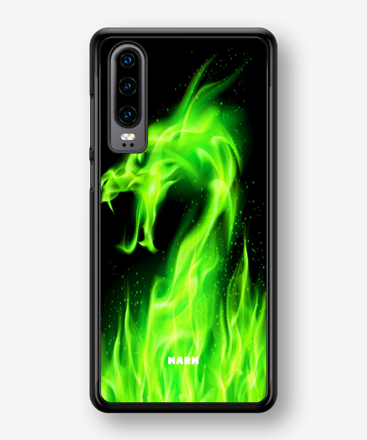 Huawei P30 Hard Case – Green Flames Dragon - View 1