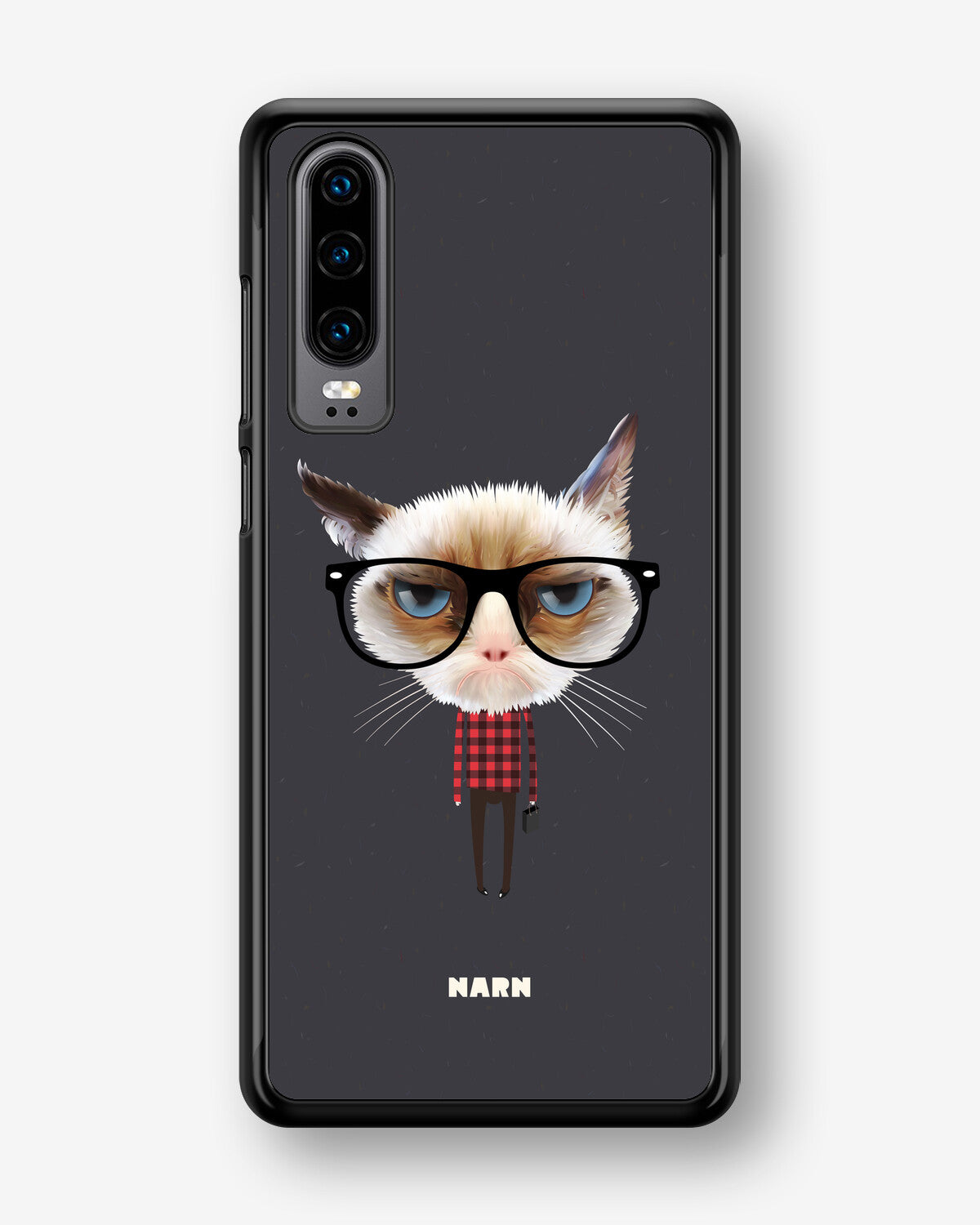 Huawei P30 Hard Case – Hipster Cat - View 1