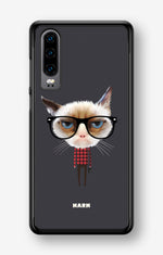 Huawei P30 Hard Case – Hipster Cat - View 1