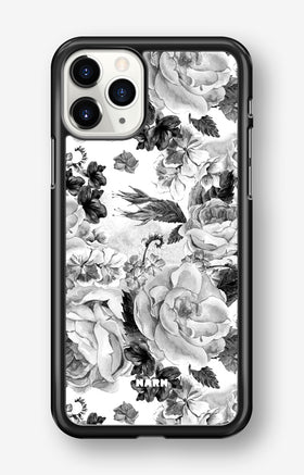 iPhone 11 Pro MAX Hard Case – Black & White Bloom - View 1