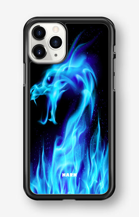 iPhone 11 Pro MAX Hard Case – Blue Flames Dragon - View 1