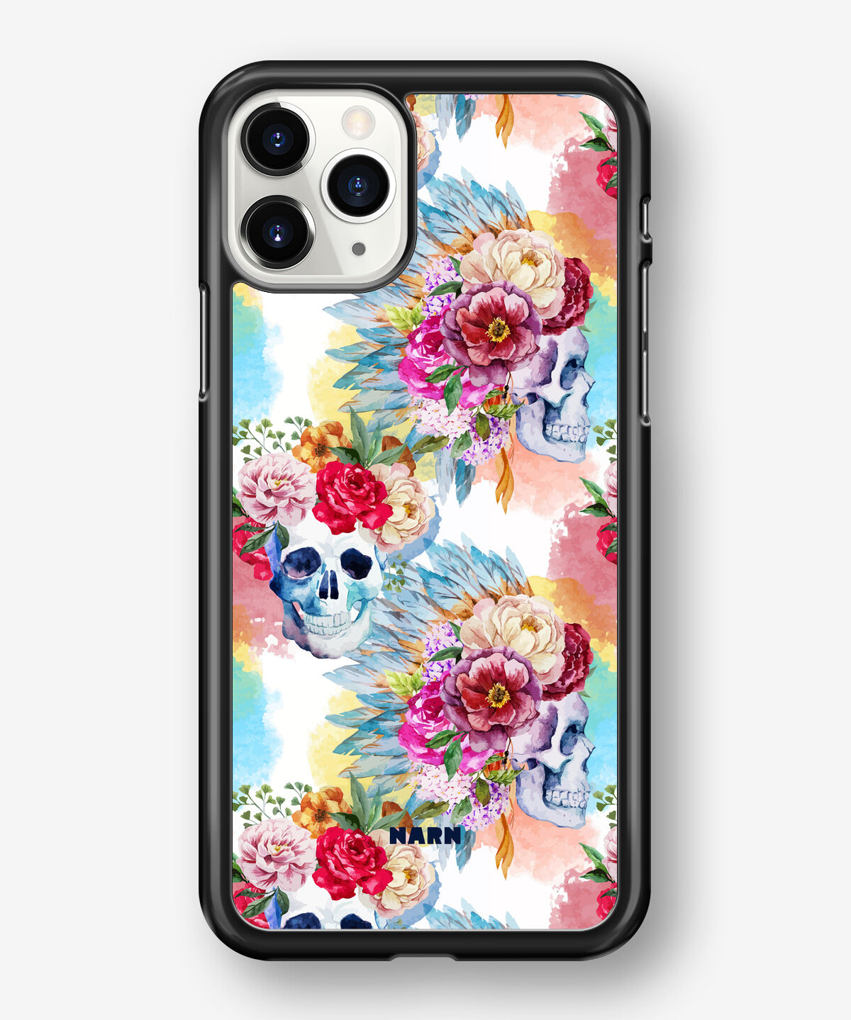 iPhone 11 Pro MAX Hard Case – Flowered Skulls - View 1