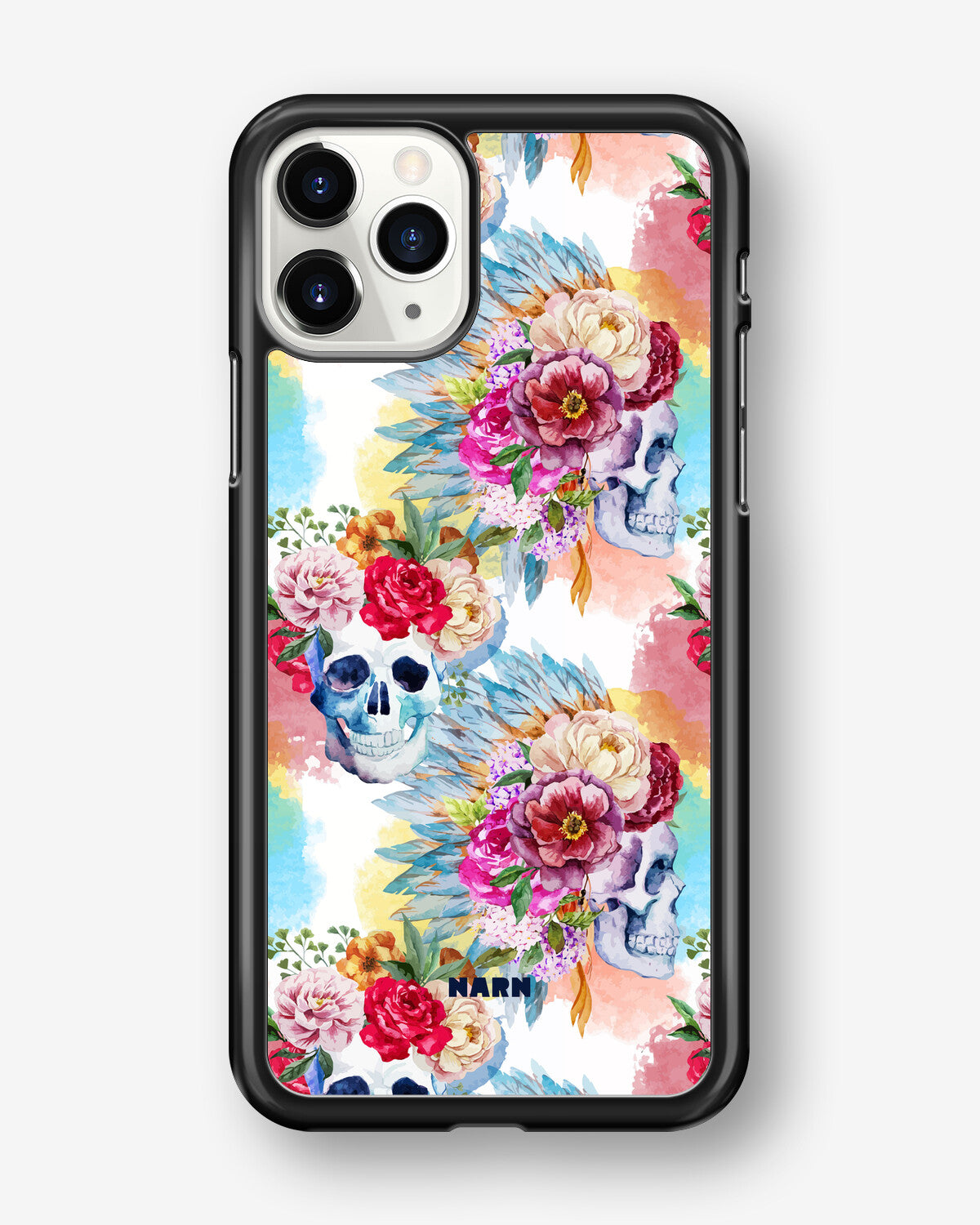 iPhone 11 Pro MAX Hard Case – Flowered Skulls - View 1