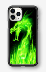 iPhone 11 Pro MAX Hard Case – Green Flames Dragon - View 1