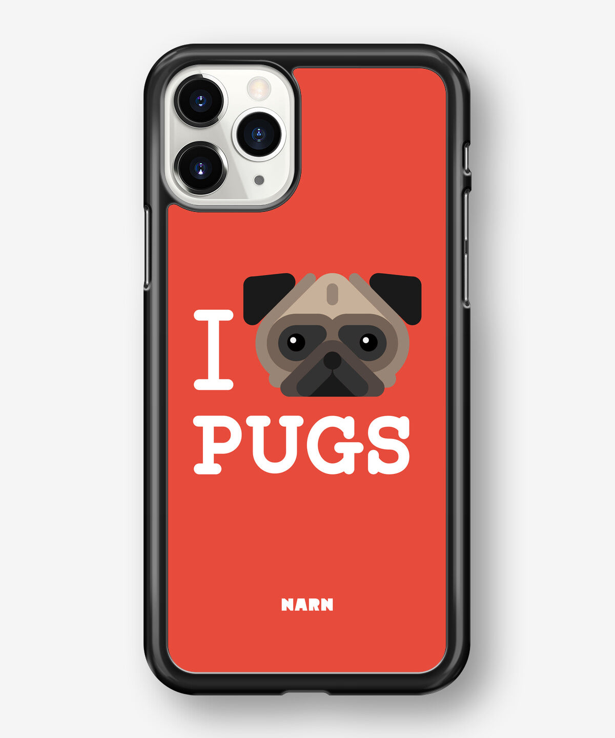 iPhone 11 Pro MAX Hard Case – I Love Pugs - View 1