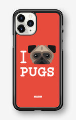 iPhone 11 Pro MAX Hard Case – I Love Pugs - View 1