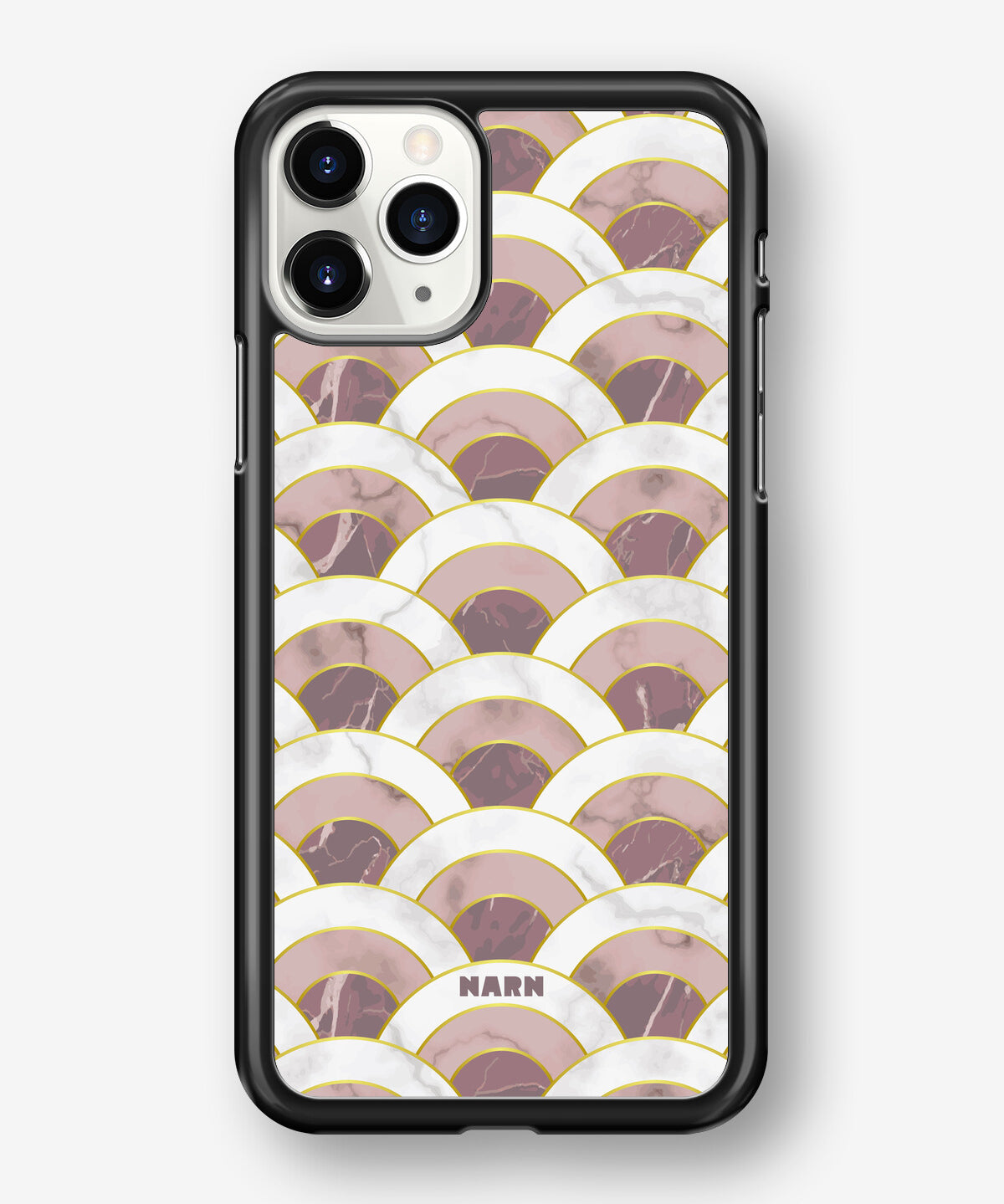 iPhone 11 Pro MAX Hard Case – Pink Marble Waves - View 1