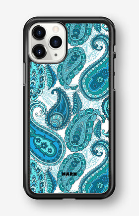 iPhone 11 Pro MAX Hard Case – Turquoise Paisley - View 1