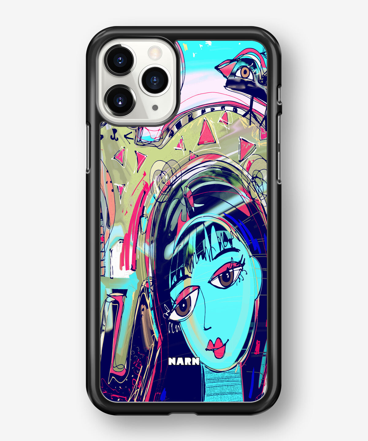 iPhone 11 Pro Hard Case – Abstract Cat - View 1