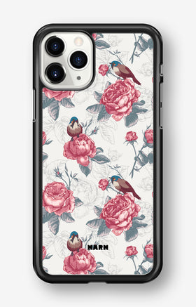 iPhone 11 Pro Hard Case – Birds Among Roses - View 1