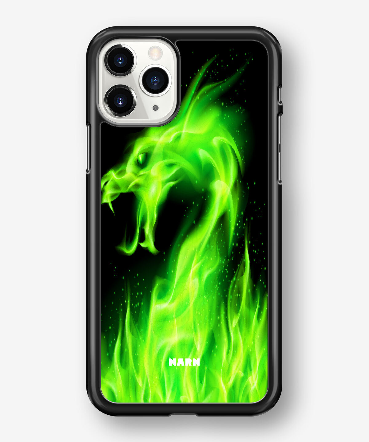 iPhone 11 Pro Hard Case – Green Flames Dragon - View 1