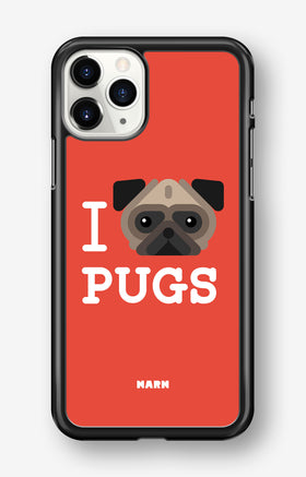 iPhone 11 Pro Hard Case – I Love Pugs - View 1