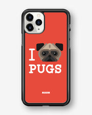 iPhone 11 Pro Hard Case – I Love Pugs - View 1