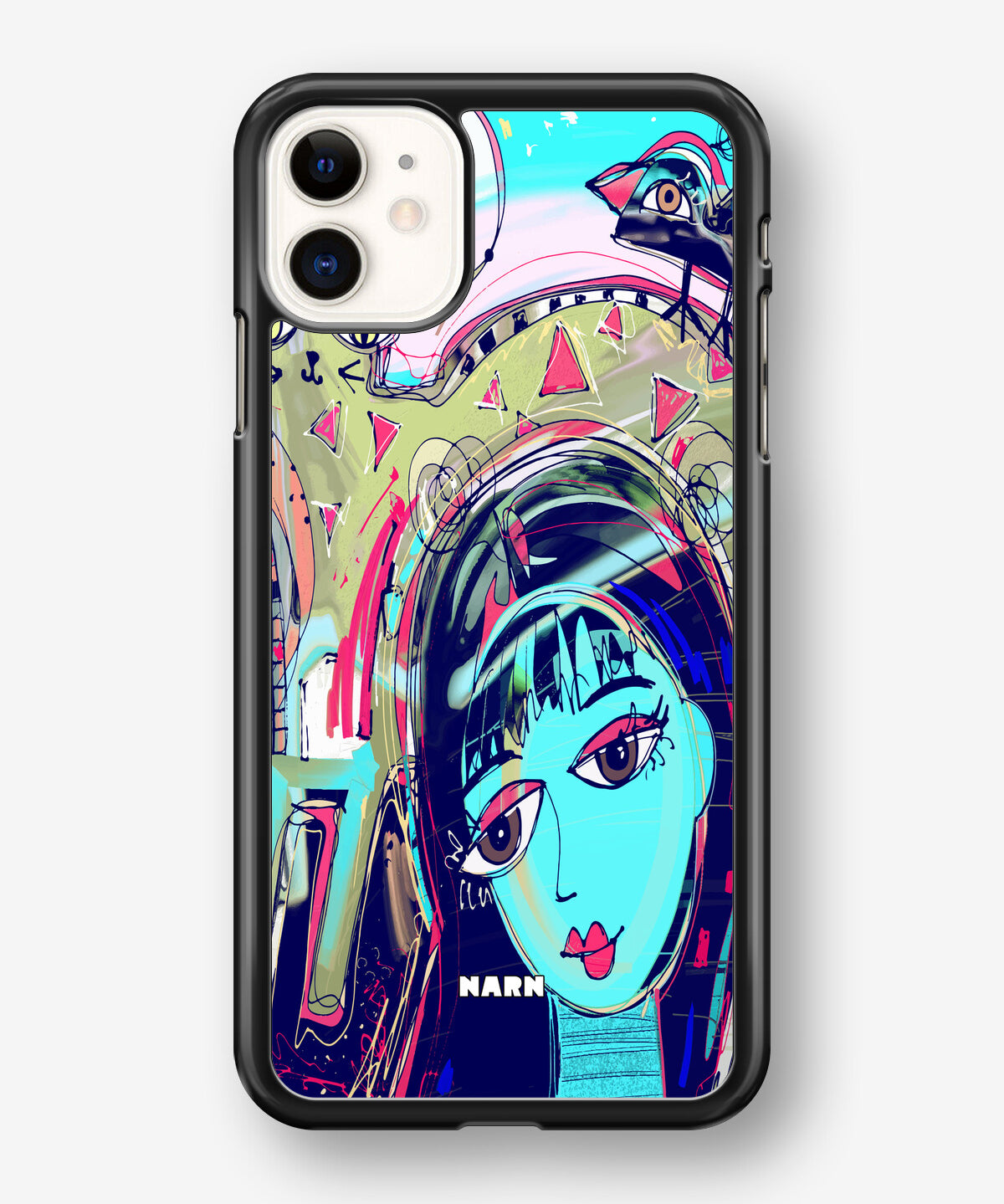 iPhone 11 Hard Case – Abstract Cat - View 1