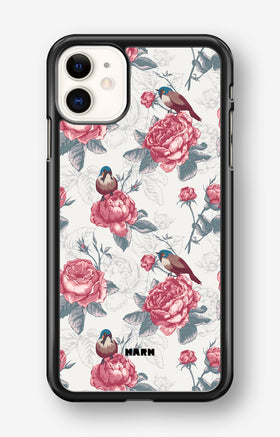 iPhone 11 Hard Case – Birds Among Roses - View 1