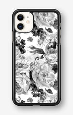 iPhone 11 Hard Case – Black & White Bloom - View 1