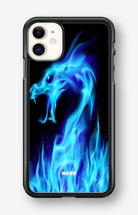 iPhone 11 Hard Case – Blue Flames Dragon - View 1