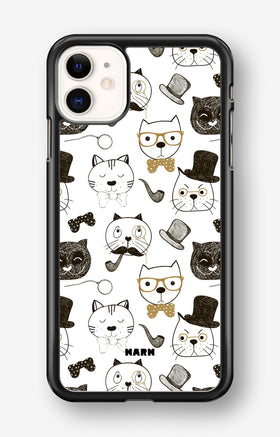 iPhone 11 Hard Case – Cartoon Cats - View 1