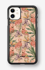iPhone 11 Hard Case – Flamingos & Flowers - View 1