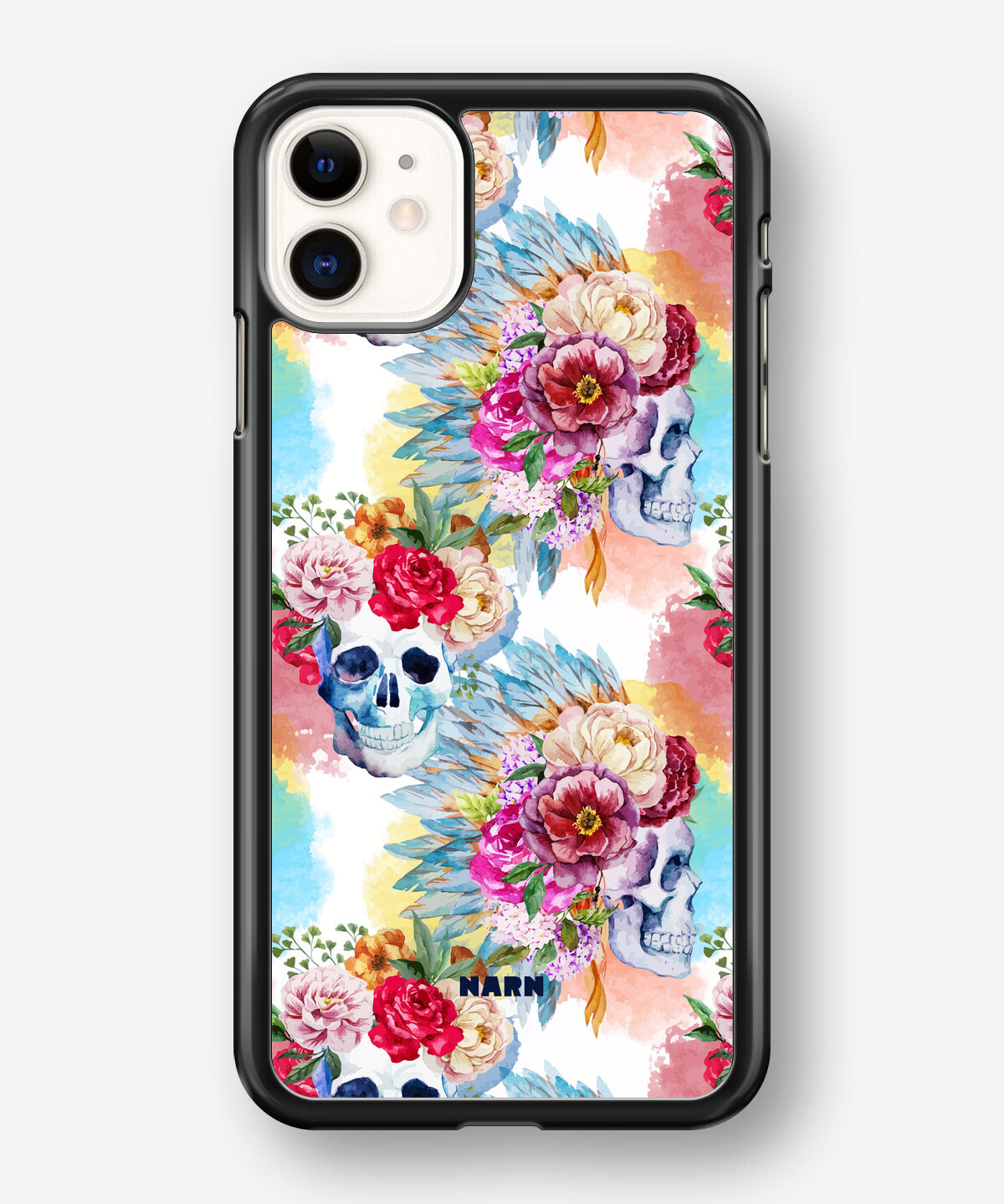 iPhone 11 Hard Case – Flowered Skulls - View 1