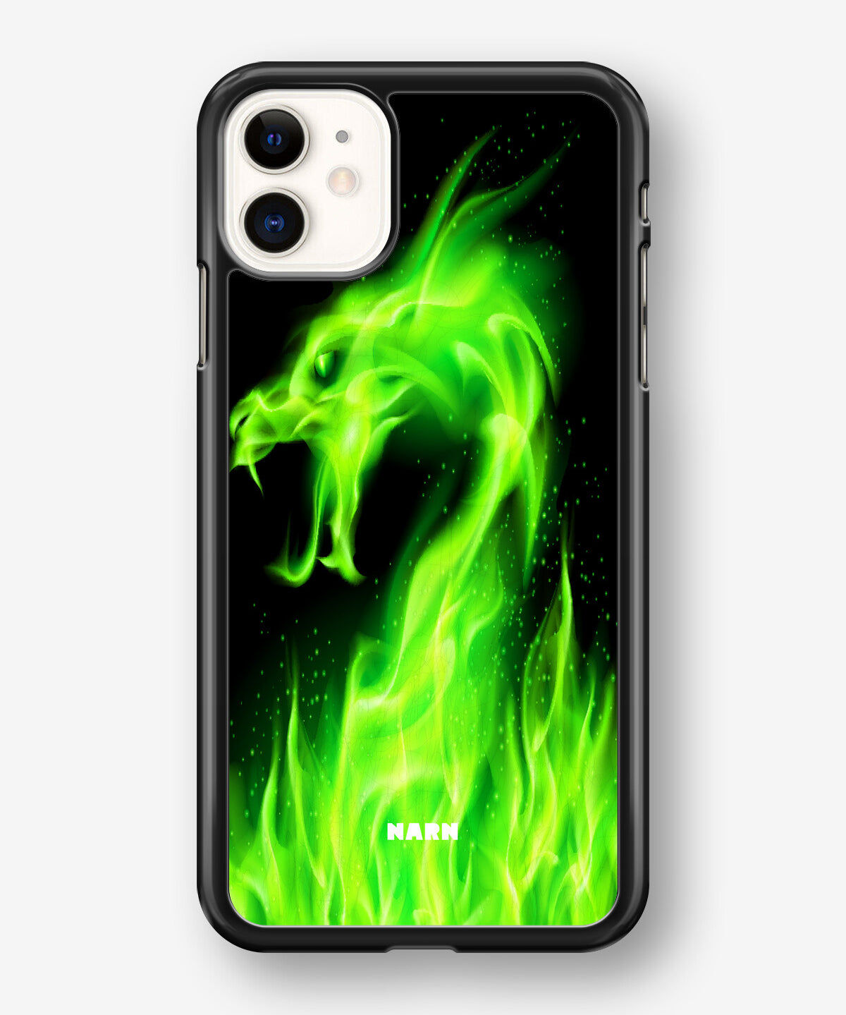 iPhone 11 Hard Case – Green Flames Dragon - View 1