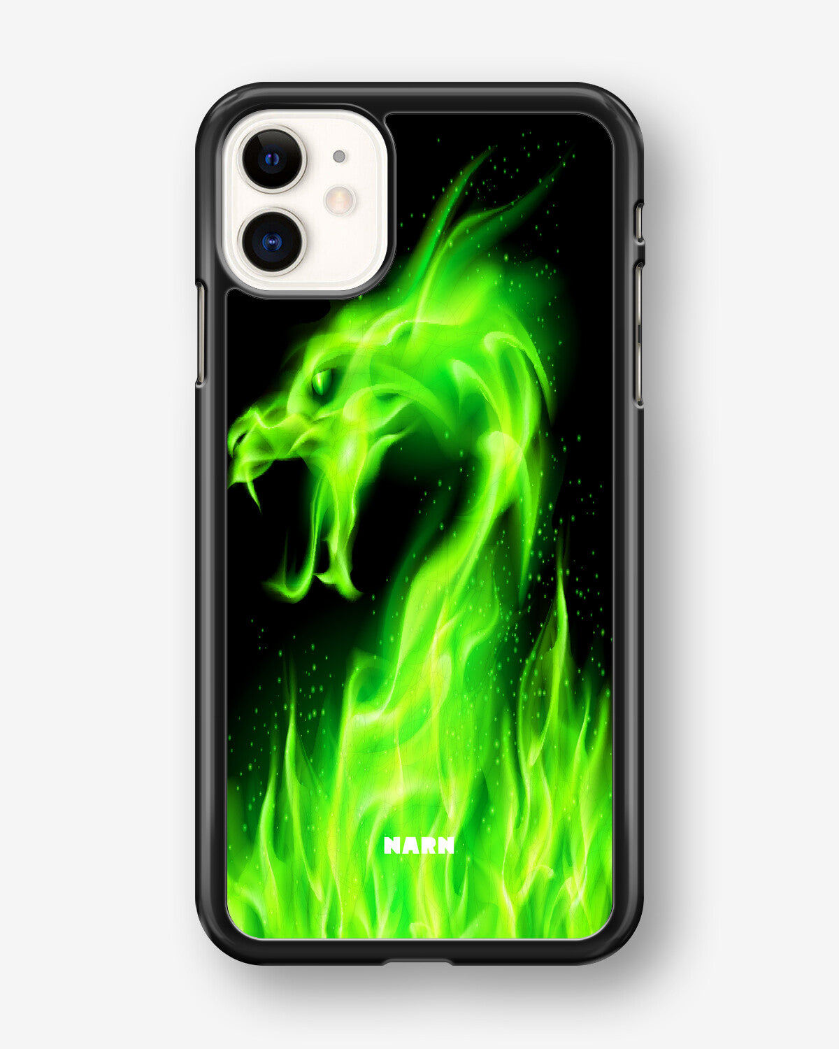 iPhone 11 Hard Case – Green Flames Dragon - View 1