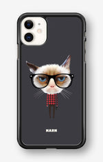 iPhone 11 Hard Case – Hipster Cat - View 1