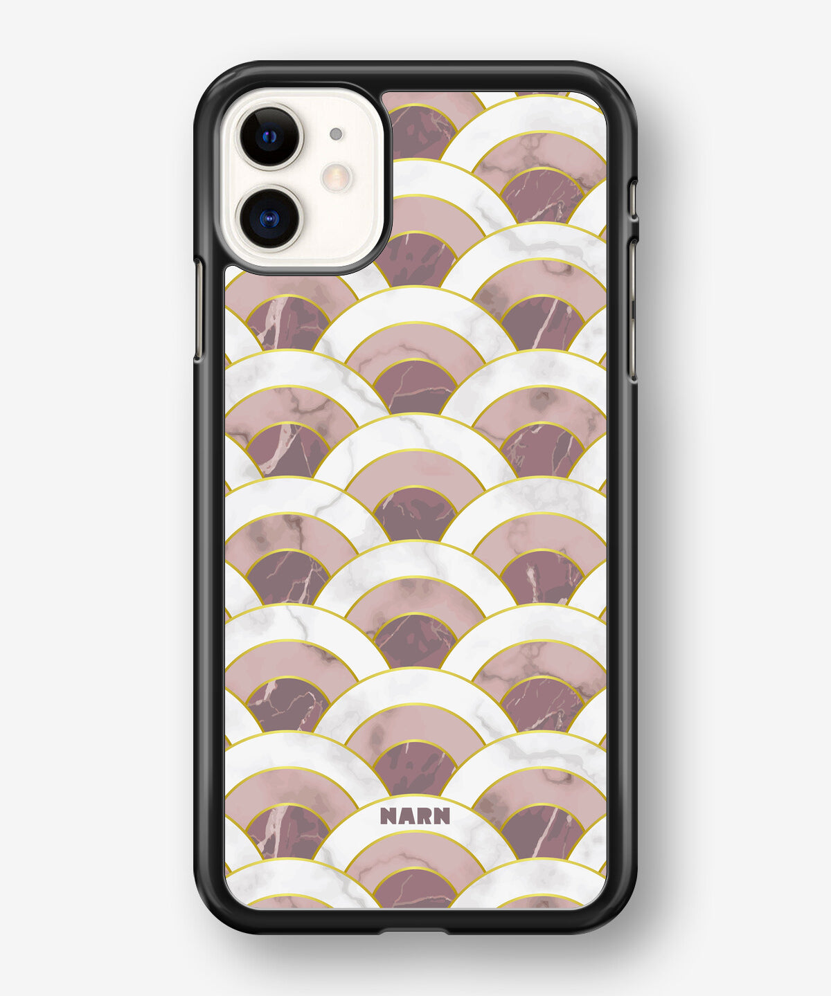 iPhone 11 Hard Case – Pink Marble Waves - View 1
