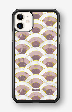 iPhone 11 Hard Case – Pink Marble Waves - View 1