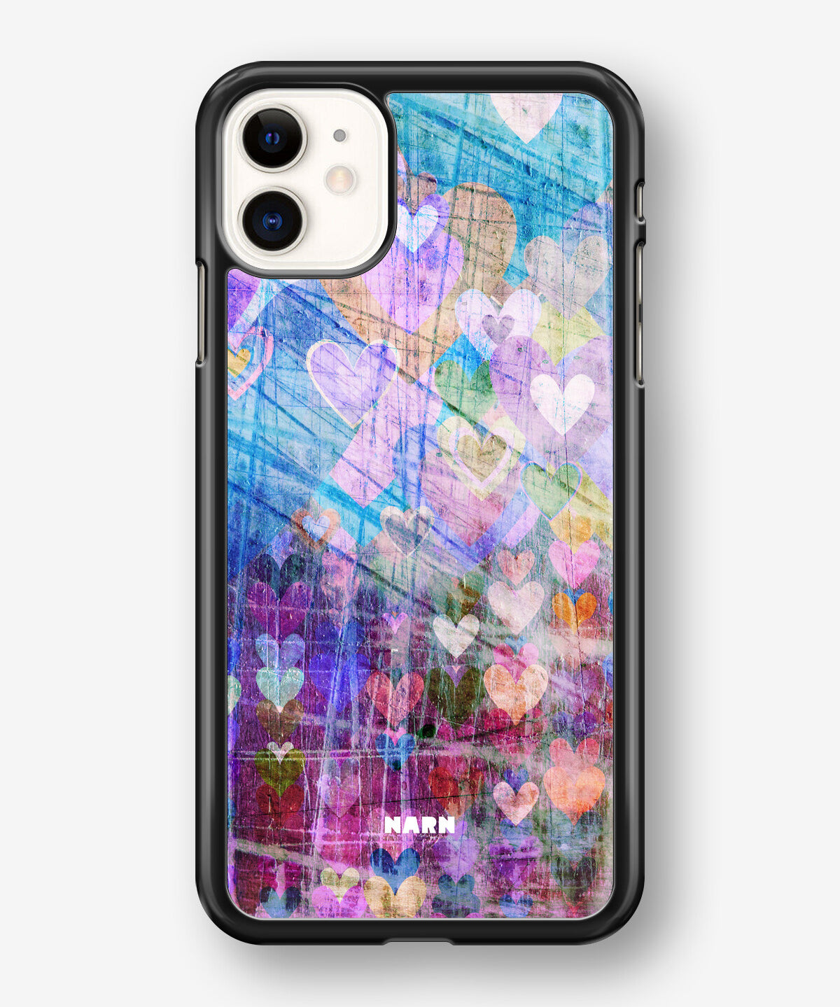iPhone 11 Hard Case – Purple Hearts - View 1
