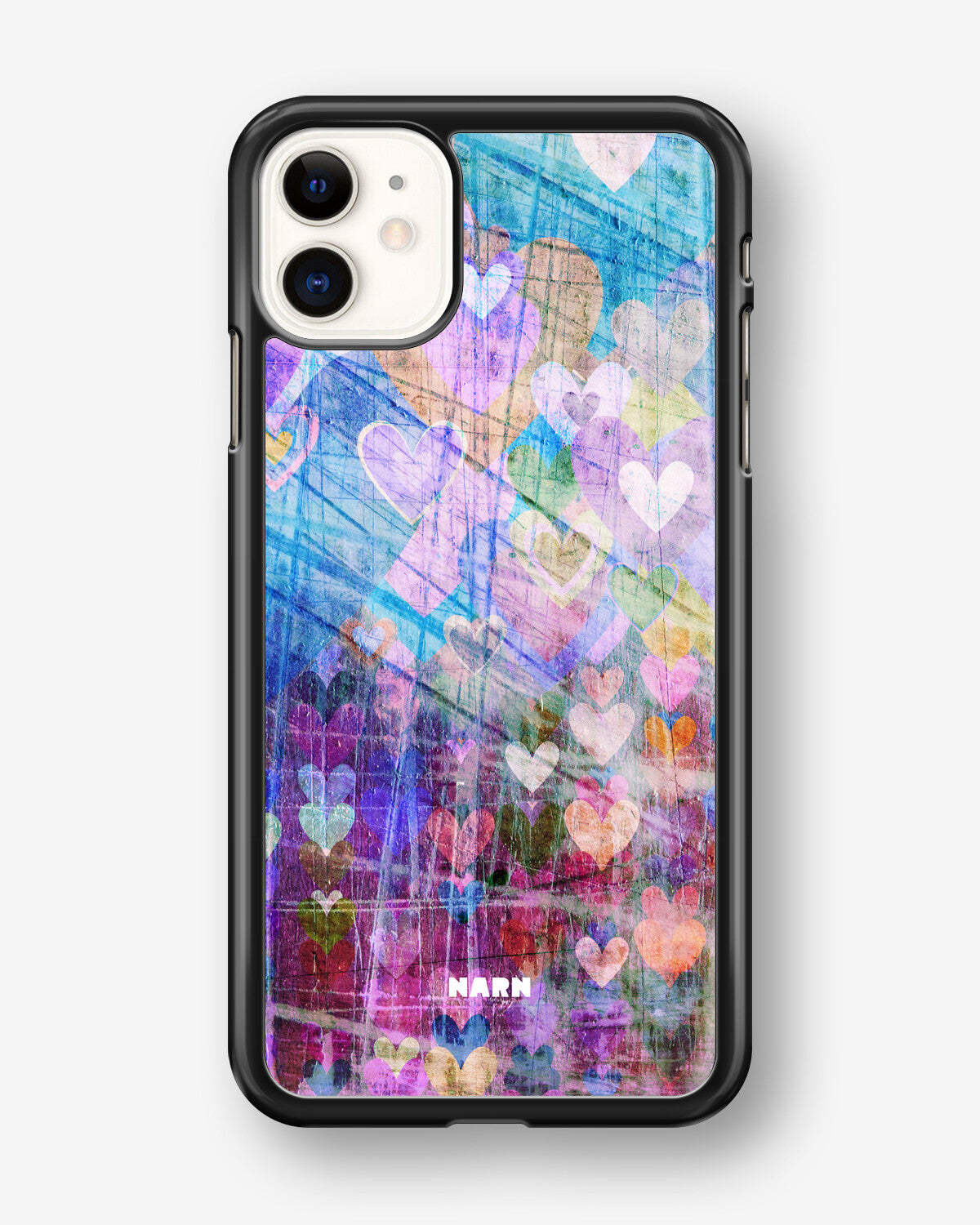 iPhone 11 Hard Case – Purple Hearts - View 1
