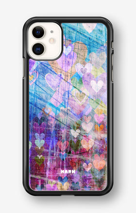iPhone 11 Hard Case – Purple Hearts - View 1