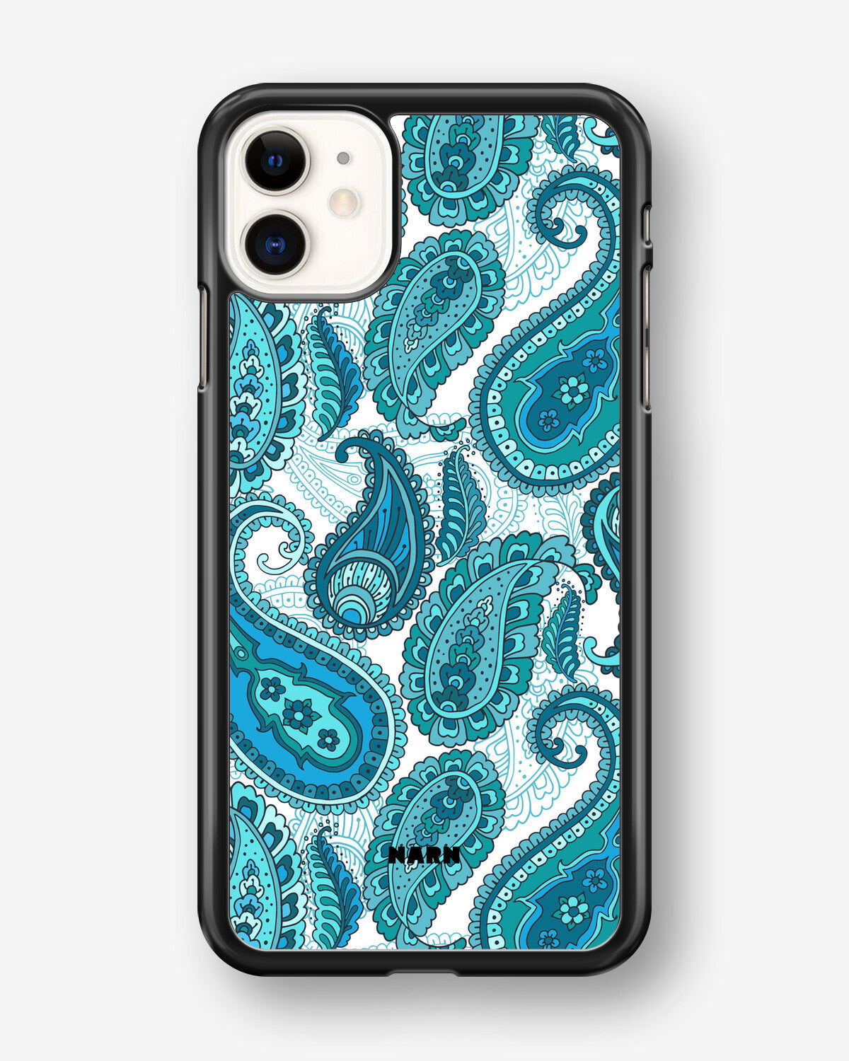 iPhone 11 Hard Case – Turquoise Paisley - View 1