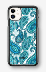iPhone 11 Hard Case – Turquoise Paisley - View 1