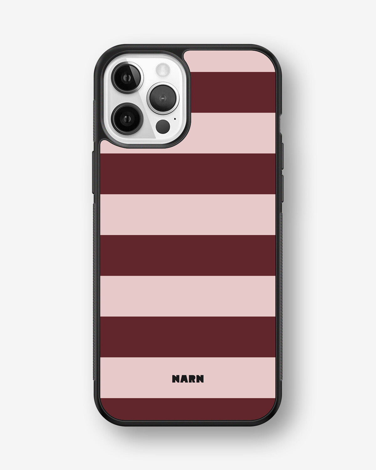 iPhone 12 / iPhone 12 Pro Hard Case – Cranberry Stripe - View 1