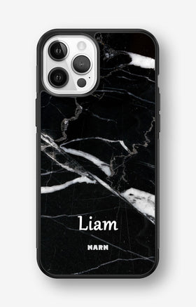 iPhone 12 / iPhone 12 Pro Hard Case – Custom - Black Marble - View 1