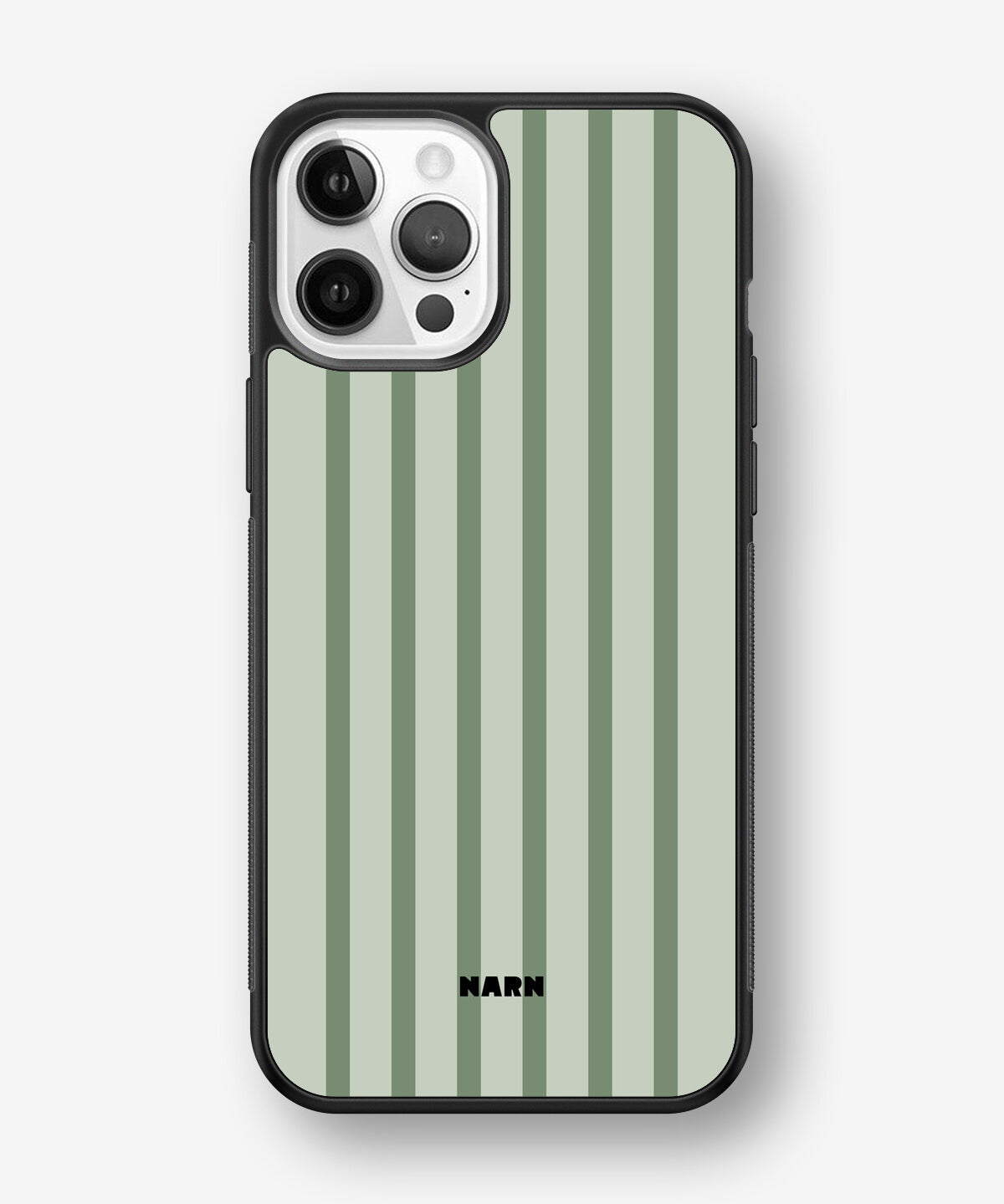 iPhone 12 / iPhone 12 Pro Hard Case – Sage Stripes - View 1