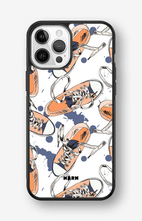 iPhone 12 / iPhone 12 Pro Hard Case – Apricot Sneakers - View 1