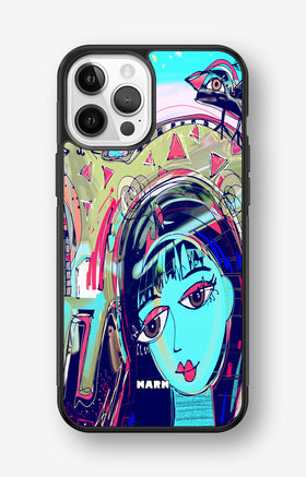 iPhone 12 / iPhone 12 Pro Hard Case – Abstract Cat - View 1