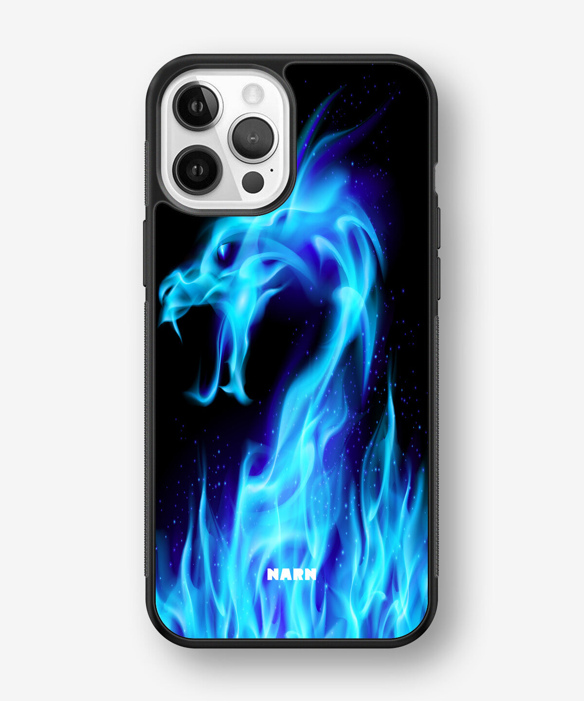 iPhone 12 / iPhone 12 Pro Hard Case – Blue Flames Dragon - View 1
