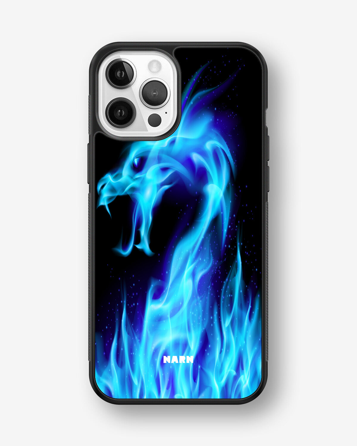 iPhone 12 / iPhone 12 Pro Hard Case – Blue Flames Dragon - View 1