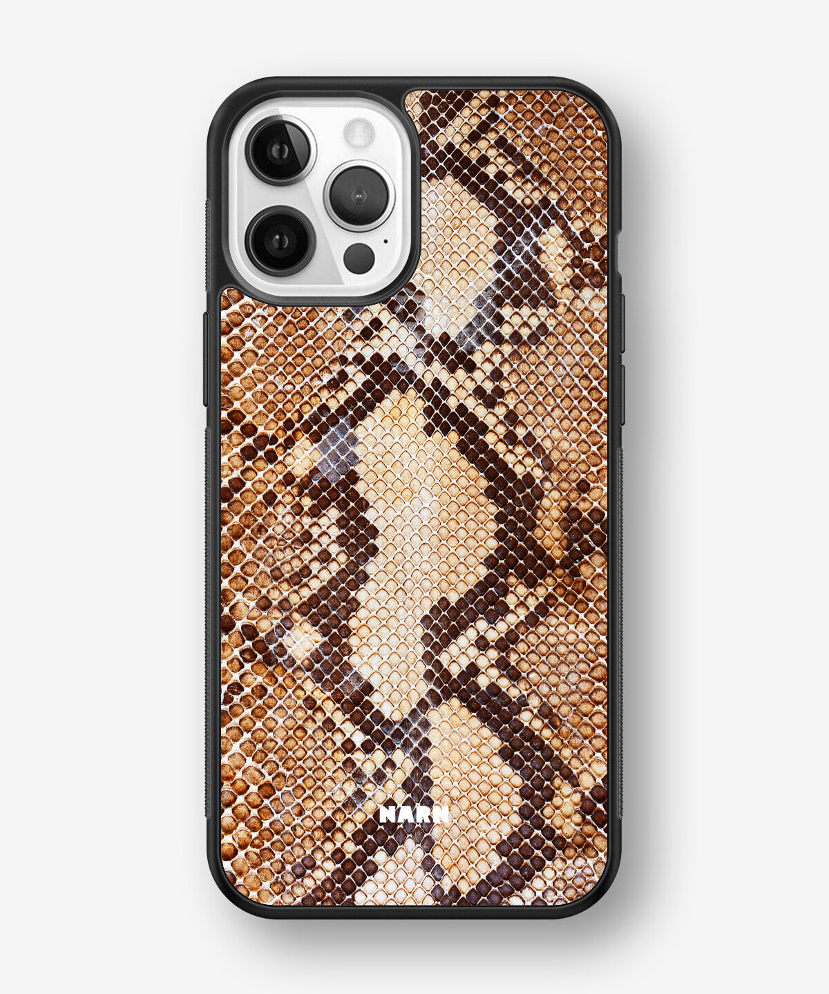iPhone 12 / iPhone 12 Pro Hard Case – Brown Snakeskin - View 1