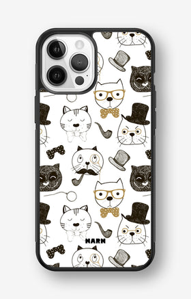 iPhone 12 / iPhone 12 Pro Hard Case – Cartoon Cats - View 1