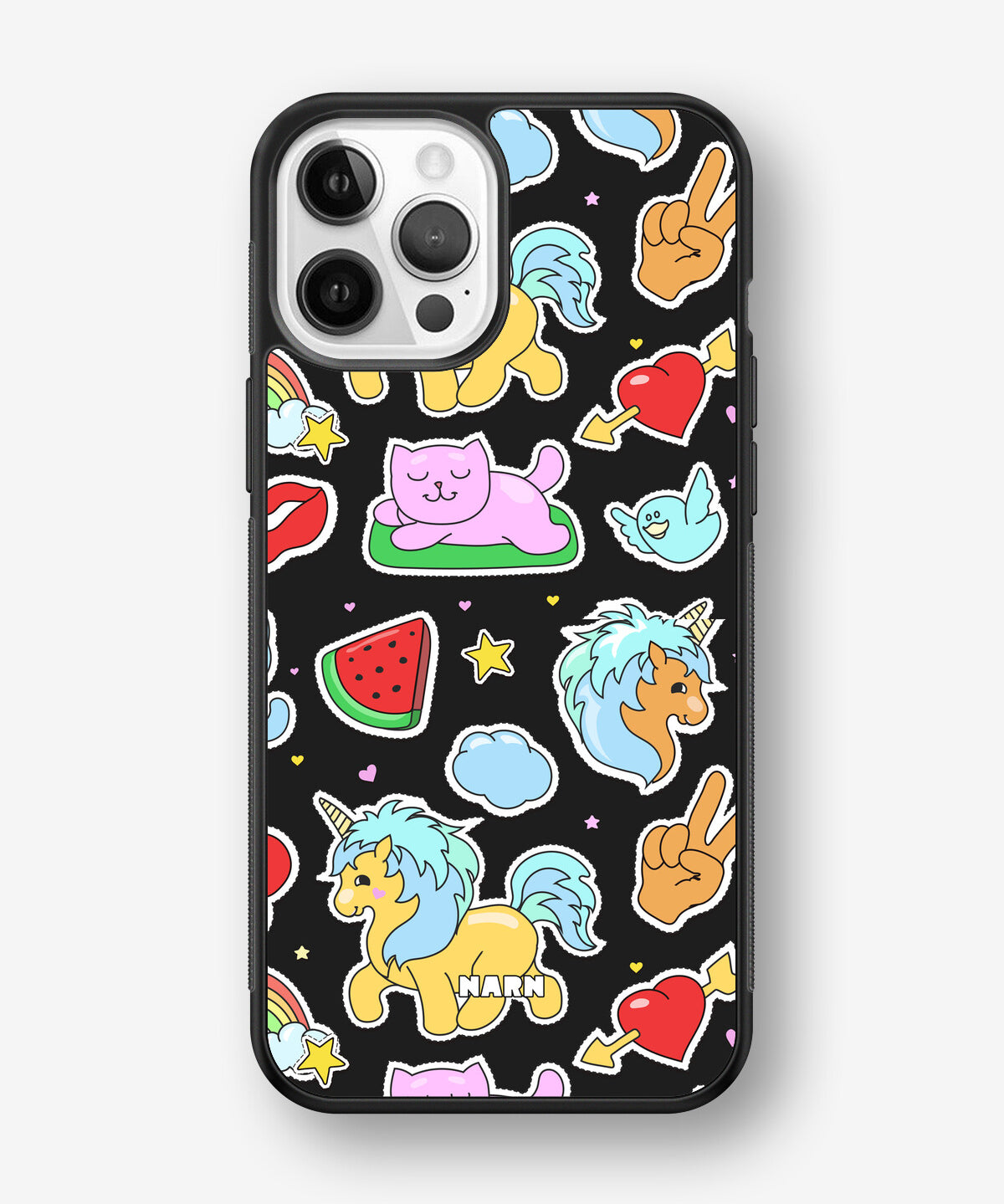 iPhone 12 / iPhone 12 Pro Hard Case – Cute Stickers - View 1