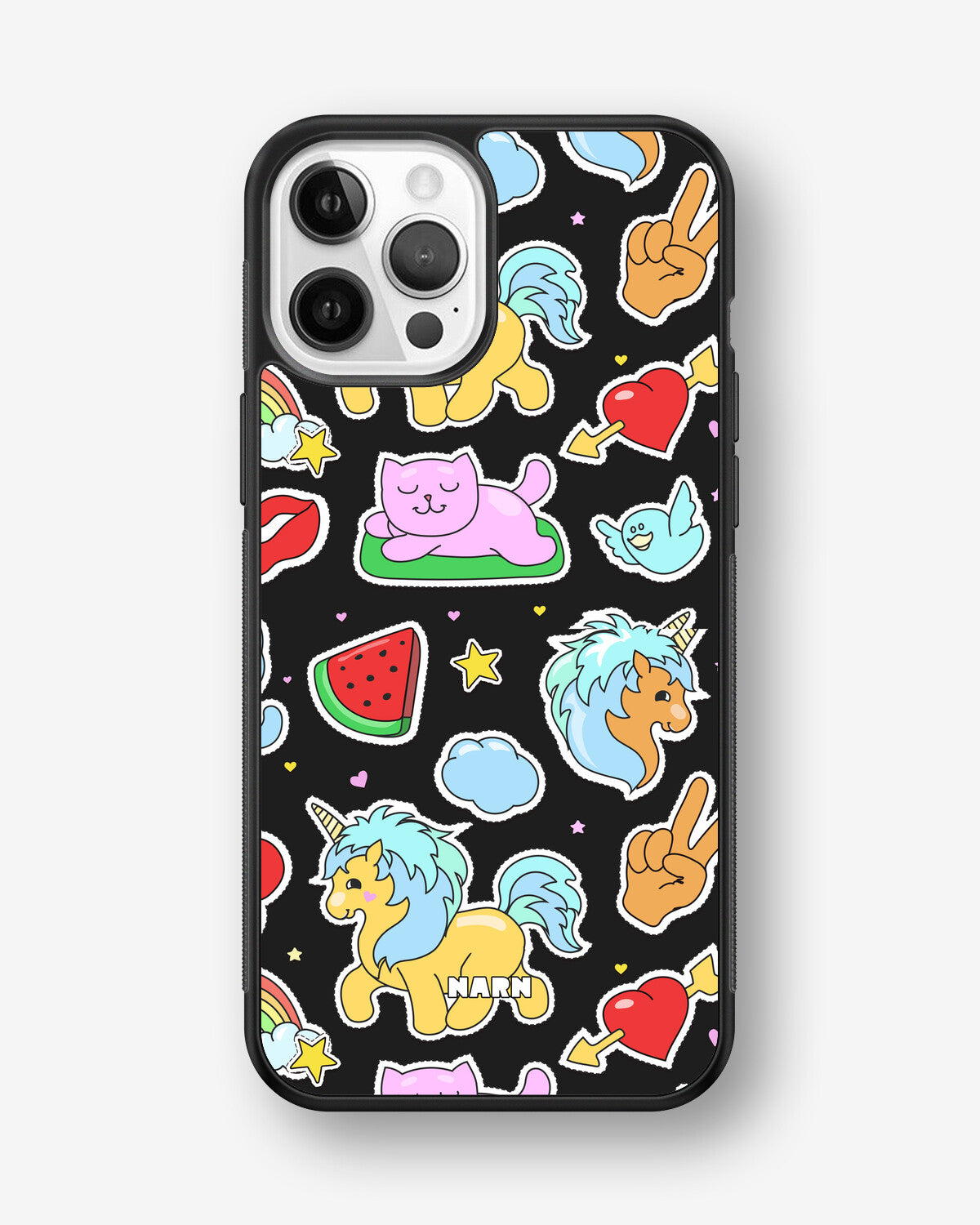 iPhone 12 / iPhone 12 Pro Hard Case – Cute Stickers - View 1