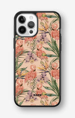 iPhone 12 / iPhone 12 Pro Hard Case – Flamingos & Flowers - View 1