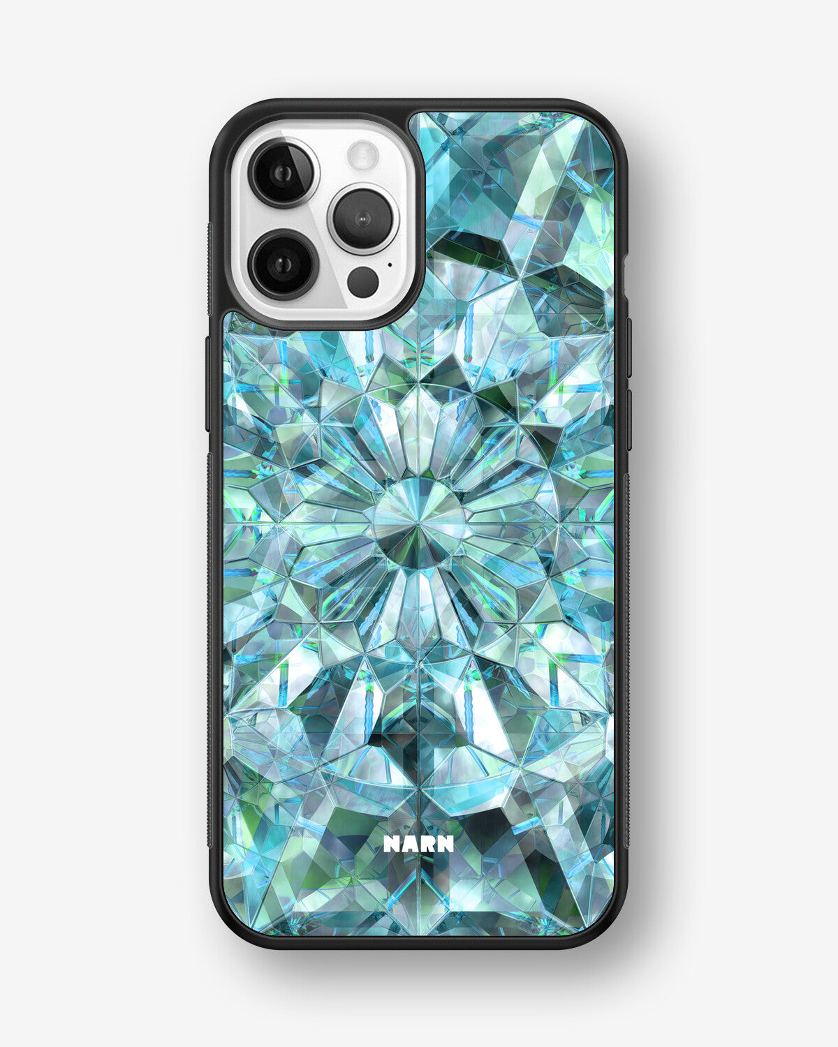 iPhone 12 / iPhone 12 Pro Hard Case – Green Crystals - View 1
