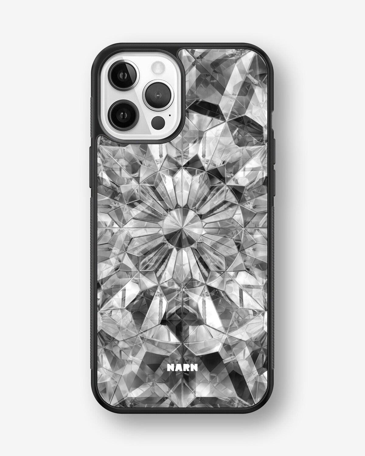 iPhone 12 / iPhone 12 Pro Hard Case – Grey Crystals - View 1