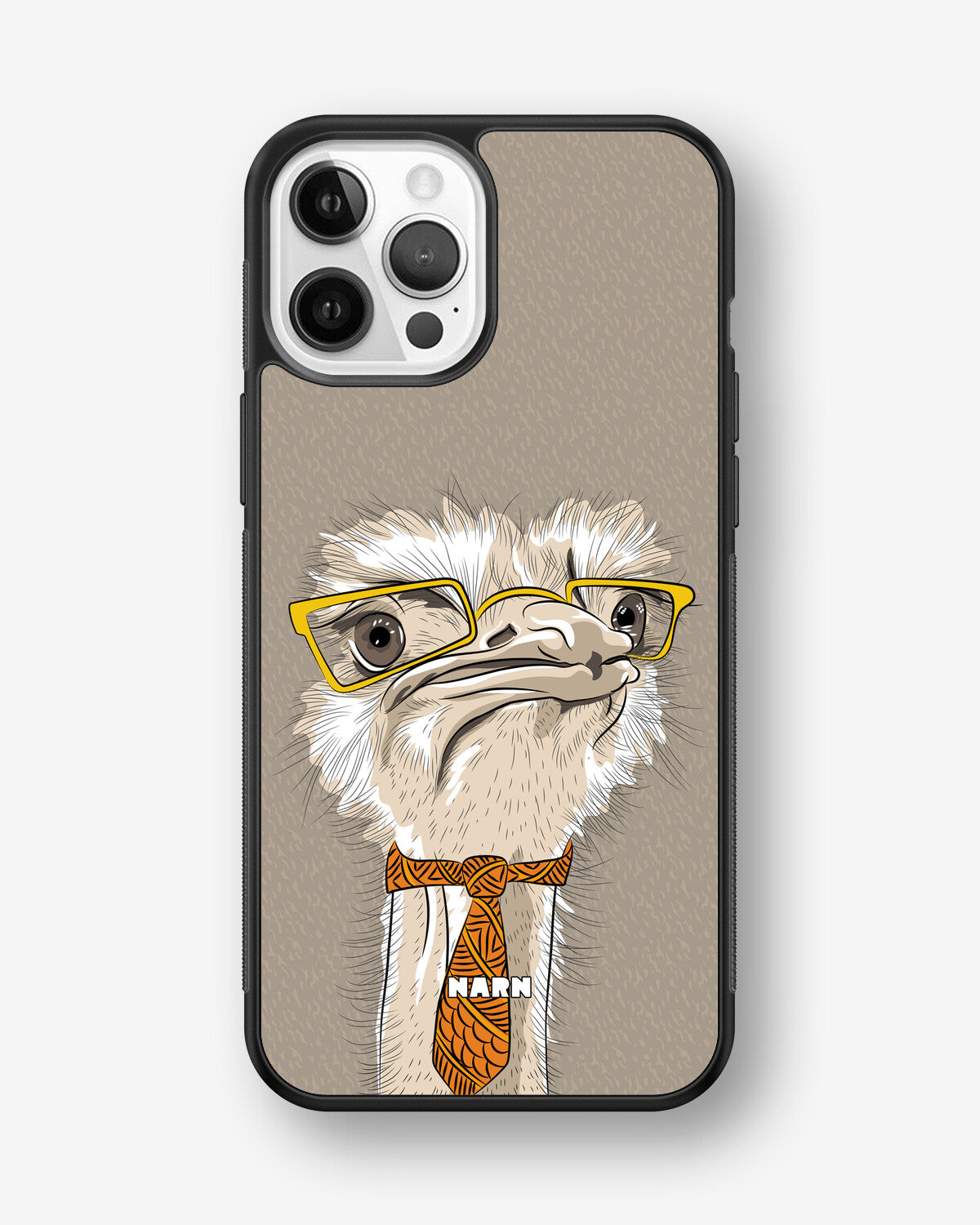 iPhone 12 / iPhone 12 Pro Hard Case – Hipster Ostrich - View 1