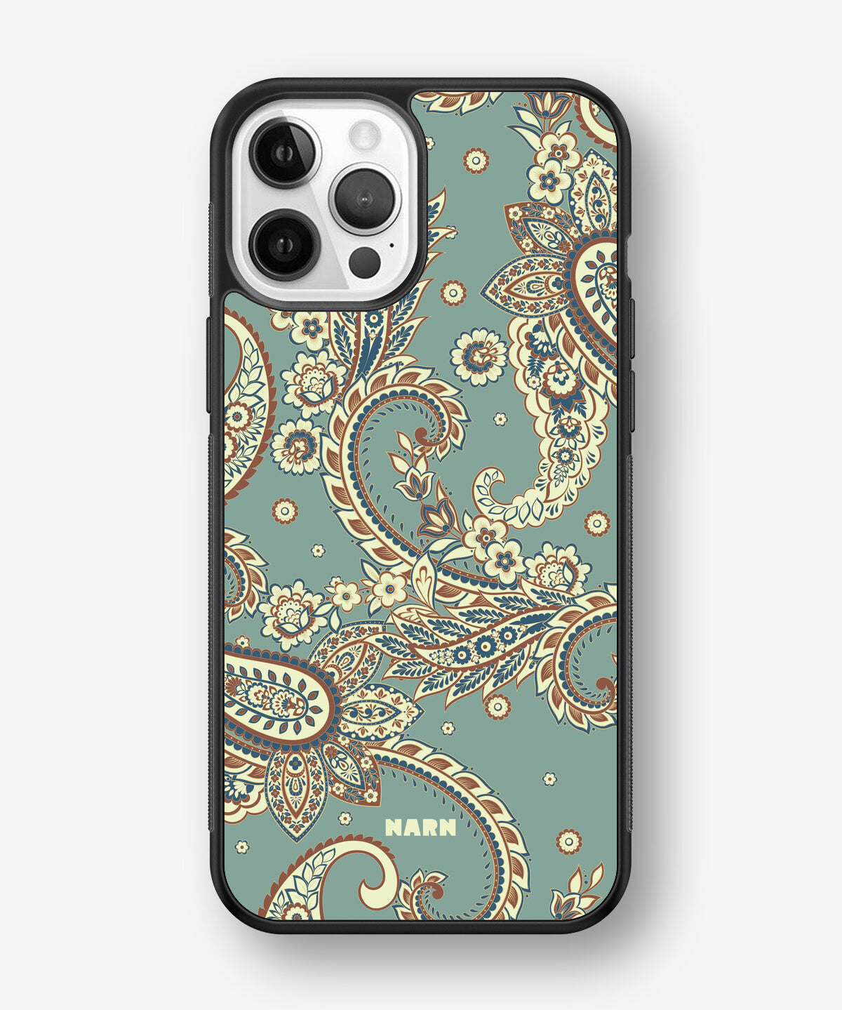 iPhone 12 / iPhone 12 Pro Hard Case – Paisley Green - View 1